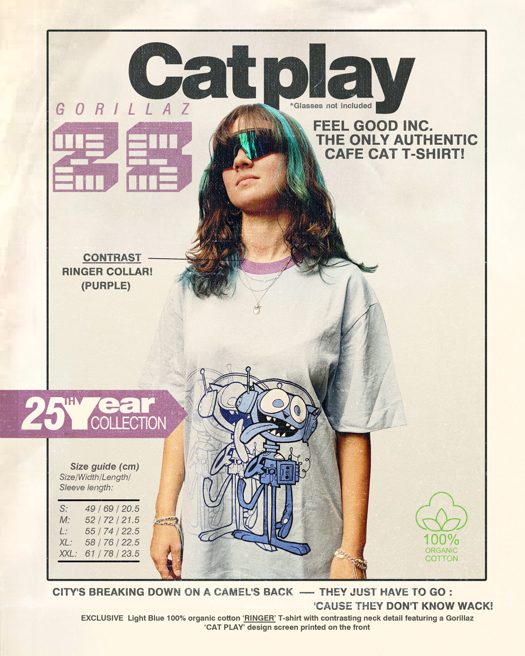 Cat Play Ringer T-Shirt