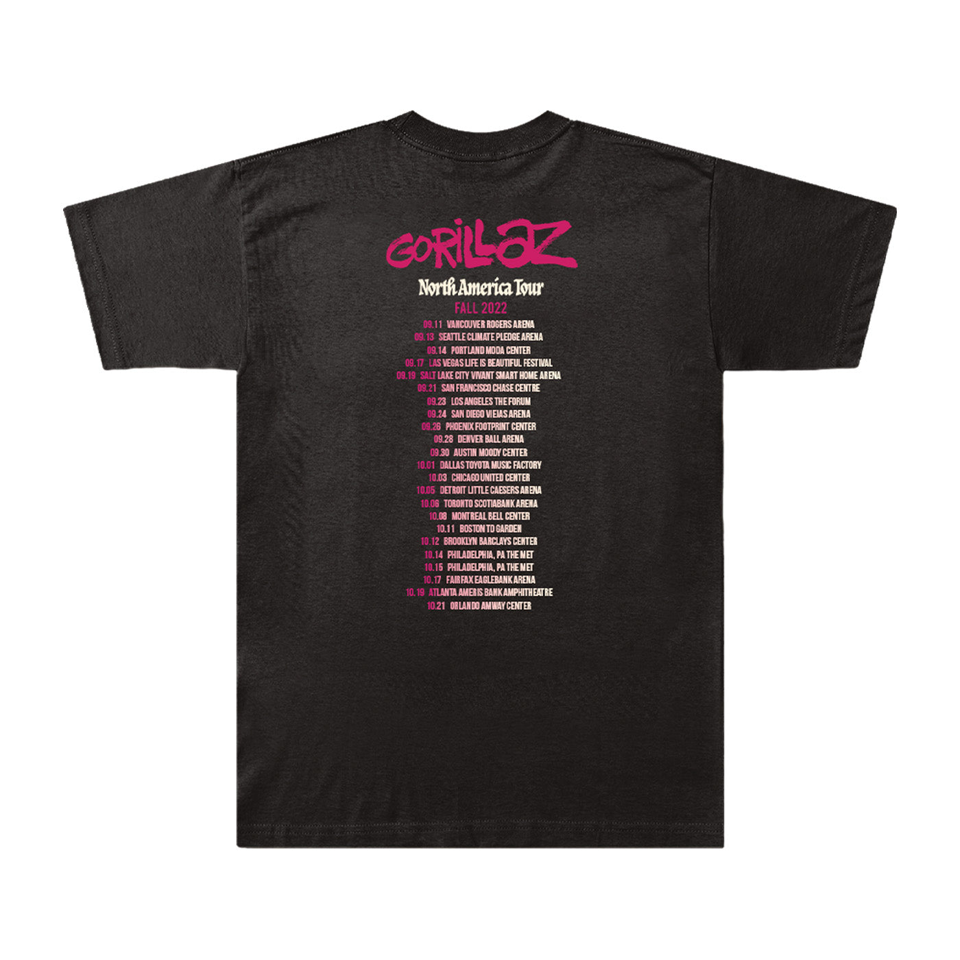 Gorillaz North American Tour Black T-Shirt